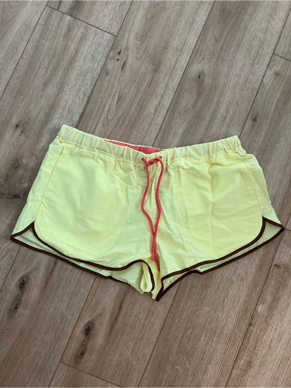 Women’s Yellow Drawstring Athletic Shorts